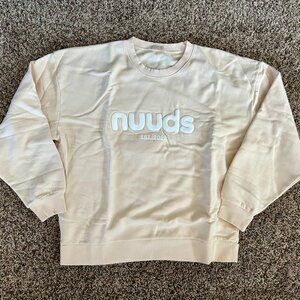 NWT Nuuds Birthday Anniversary Sweatshirt Ivory Size Large